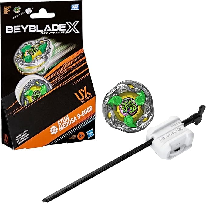 Beyblade X Hasbro Beyblade X Stun Medusa 9-60GB UX Starter Pack Set Takara Tomy Spinning Top (Durable Type) Starter Battle Spinner