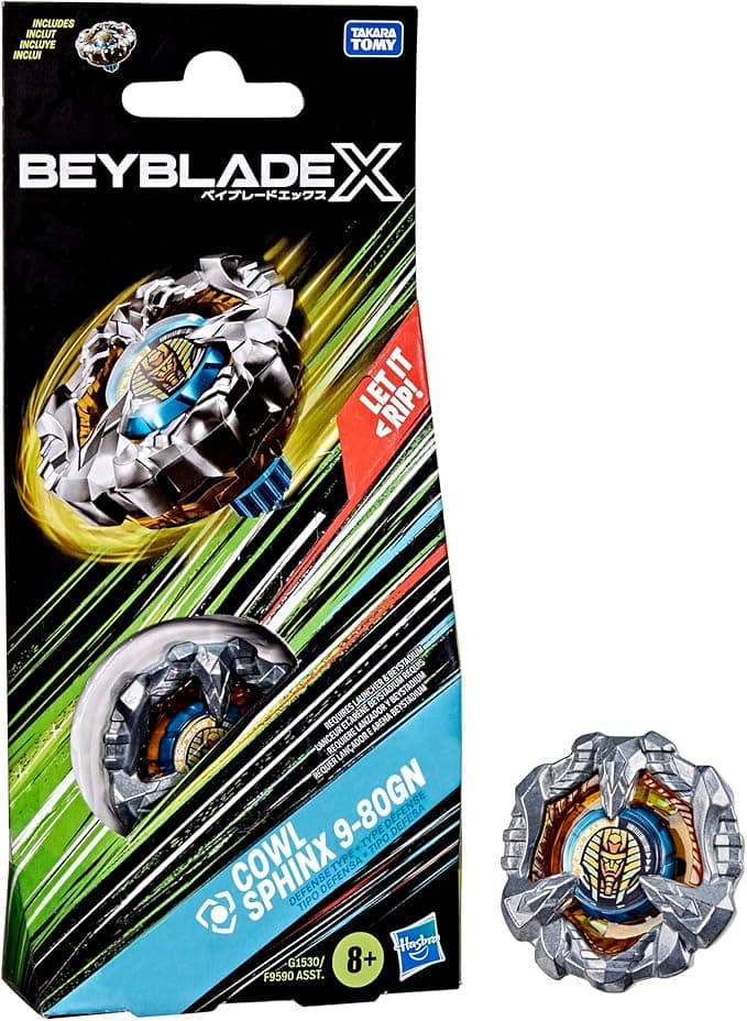 Beyblade X Cowl Sphinx 9-80GN Booster Pack Set with Defense Type Top; Authentic Takara Tomy Battle Tops Games/Toys for B